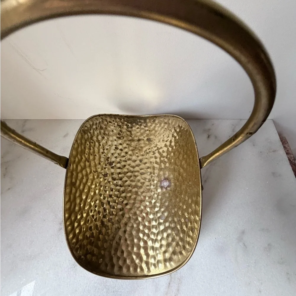 intage hammered brass basket, potentially made in Holland by Nijhof Zevenaar